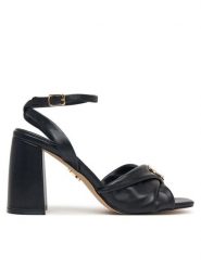 Steve Madden Sandały 11005662 Czarny. Czarne sandały Steve Madden, bez wzorów, ze skóry, bez obcasa, na słupku, bez zapięcia. Za 519.99 zł.