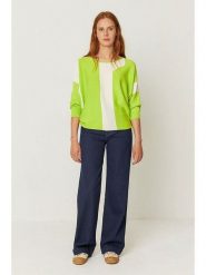 SKFK Sweter "Naike" w kolorze biało-limonkowym rozmiar: M. Zielone swetry SKFK, m, bez wzorów, z bawełny, bez ramiączek. Za 229.26 zł.