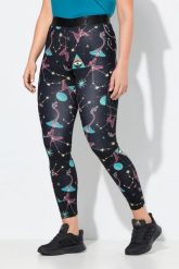 Damskie Legginsy sportowe szybkoschnące kieszenie z recyklingu. Czarne legginsy sportowe Ulla Popken, plus size, bez wzorów, z elastanu, z podwyższonym stanem. Za 239.99 zł.