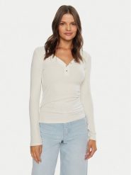 Guess Bluzka Kyla W4BP51 KBCO2 Biały Regular Fit. Białe bluzki Guess, l, z aplikacjami, z wiskozy, bez kołnierzyka, bez ramiączek. Za 189.99 zł.