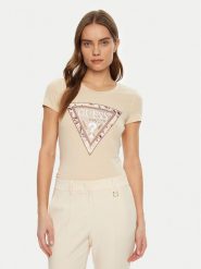 Guess T-Shirt W5RI22 J1314 Écru Regular Fit. T-shirty Guess, xxl, z aplikacjami, z bawełny, bez kołnierzyka, bez ramiączek. Za 149.99 zł.