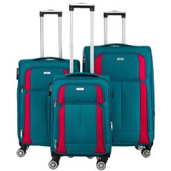 Zestaw walizek podróżnych w rozmiarach S, M i L w turkusowo-różowym Peterson PTN 5209-SET TUR-PIN. Czerwone walizki Peterson. Za 700.99 zł.