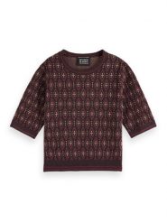 Scotch & Soda Sweter w kolorze bordowym rozmiar: L. Czerwone swetry Scotch & Soda, l, bez wzorów, bez ramiączek. Za 172.08 zł.