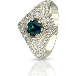 W.KRUK Wspaniały Pierścionek - platyna 950, Brylant 0,56 ct,szafir - ZWI/PI+723. Żółte pierścionki W.KRUK, z brylantem, platynowe. Za 29,900.00 zł.