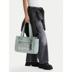 Torebka G-Star Raw. Niebieskie shopper bag G-Star Raw, bez wzorów, retro, bez dodatków. Za 199.99 zł.