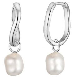 Glanzstücke München Kolczyki z perlami ze srebra próby 925 w kolorze srebrnym z perla hodowlana 1 ct Damski. Szare kolczyki Glanzstücke München, z perłą, srebrne. Za 339.99 zł.