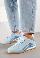 Niebieskie Sneakersy Typu Klasyczne Tenisówki Zdobione Przeszyciami Zardiva. Niebieskie trampki Renee, z aplikacjami, z jeansu, eleganckie, bez zapięcia. W wyprzedaży za 63.99 zł.