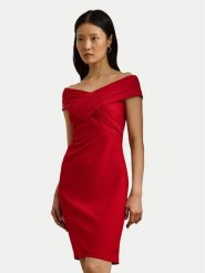LAUREN RALPH LAUREN Sukienka koktajlowa 253936390009 Czerwony Slim Fit. Czerwone sukienki Lauren Ralph Lauren, bez wzorów, z syntetyku, wizytowe, bez kołnierzyka, bez ramiączek. Za 629.99 zł.
