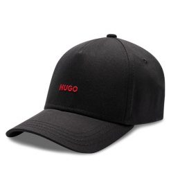 Czapka z daszkiem HUGO. Czarne czapki z daszkiem Hugo, bez wzorów. Za 139.99 zł.