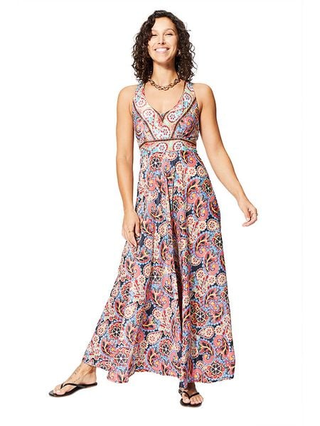 Aller Simplement Sukienka w kolorze granatowo-czerwonym rozmiar: 38/40. Niebieskie sukienki Aller Simplement, bez wzorów, klasyczne, bez kołnierzyka, bez ramiączek, maxi, sportowe. Za 83.42 zł.