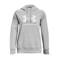 Bluza damska z kapturem Under Armour Rival Fleece Big Logo. Białe bluzy z kapturem Under Armour, bez wzorów, z kapturem, do biegania. Za 276.50 zł.