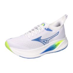 Buty do biegania damskie Mizuno Neo Zen 2 white/ultramarine/lightning yellow. Białe buty do biegania Mizuno, bez wzorów, bez zapięcia, do biegania. Za 489.99 zł.