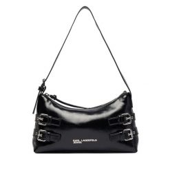 Torebka Karl Lagerfeld Jeans. Czarne torebki klasyczne Karl Lagerfeld Jeans, bez wzorów, z jeansu, klasyczne, bez dodatków. Za 639.99 zł.