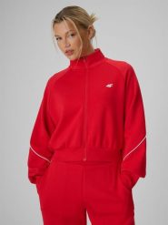 4F Bluza kibica regular bez kaptura damska - czerwona L. Czerwone bluzy bez kaptura 4f, l, bez wzorów, z dresówki, bez kaptura. Za 169.99 zł.