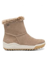 Rieker Śniegowce Y4780-64 Beżowy. Brązowe botki Rieker, bez wzorów, ze skóry, bez zapięcia. Za 293.99 zł.