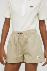 Fila szorty damskie kolor beżowy high waist. Brązowe szorty Fila, bez wzorów. Za 289.99 zł.