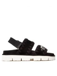 Mou Sandały New Bio Sandal SW461001A Czarny. Czarne sandały Mou, bez wzorów, ze skóry, bez obcasa, na płaskiej podeszwie, bez zapięcia. Za 839.99 zł.