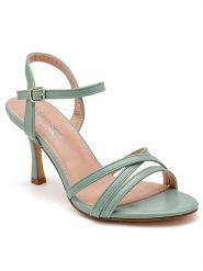 Sixth Sens Sandały w kolorze miętowym na szpilce rozmiar: 37. Zielone sandały Sixth Sens, bez wzorów, z otwartym noskiem, bez obcasa, na koturnie, bez zapięcia. Za 104.99 zł.