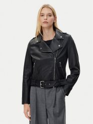 BOSS Kurtka skórzana C_Sameli 50510964 Czarny Regular Fit. Czarne kurtki Boss, bez wzorów, ze skóry, bez kaptura. Za 2,299.00 zł.