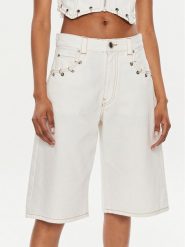 Pinko Szorty jeansowe Xmen 103626 A1VD Biały Regular Fit. Białe szorty Pinko, bez wzorów, z bawełny. Za 499.99 zł.