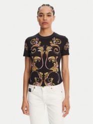 Versace Jeans Couture T-Shirt 78HAH6P8 Czarny Slim Fit. Czarne t-shirty Versace Jeans Couture, s, bez wzorów, z bawełny, bez kołnierzyka, bez ramiączek. Za 619.99 zł.