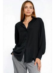Nife Bluzka w kolorze czarnym rozmiar: 38. Czarne bluzki Nife, bez wzorów, z wiskozy, bez kołnierzyka, bez ramiączek. Za 199.03 zł.
