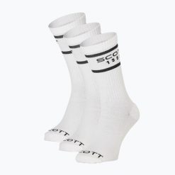 Skarpety SCOTT Retro Casual Crew 3. Białe skarpetki Scott, bez wzorów, z bawełny. Za 62.99 zł.