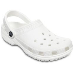 Japonki Crocs Classic. Białe japonki Crocs, bez wzorów, z materiału, sportowe. W wyprzedaży za 201.75 zł.