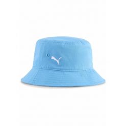 Kapelusz typu bucket Essentials Olympique Marsylia PUMA Bleu Azur White Blue. Białe kapelusze Puma, w ażurowe wzory, sportowe. Za 109.00 zł.
