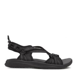 Sandały Columbia. Czarne sandały Columbia, bez wzorów, sportowe, bez obcasa, bez zapięcia. Za 299.99 zł.