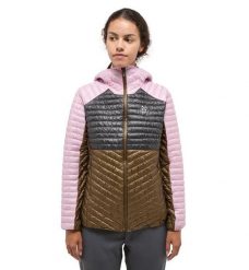HAGLOFS Kurtka ocieplana damska L.I.M Mimic Hood Women fresh pink/teak brown-S. Czerwone kurtki Haglöfs, l, bez wzorów, z materiału, sportowe, z kapturem. Za 645.64 zł.