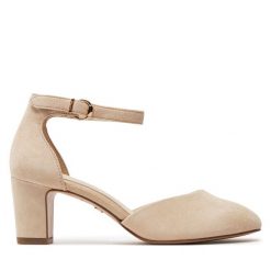 Czółenka Tamaris. Brązowe czółenka Tamaris, bez wzorów, bez obcasa, bez zapięcia. Za 379.99 zł.