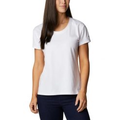 Koszulka sportowa damska Columbia Sun Trek Short Sleeve Tee z krótkim rękawem. Czerwone t-shirty sportowe Columbia, s, bez wzorów, z bawełny, bez ramiączek, rowerowe. Za 171.00 zł.