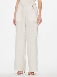 DKNY Spodnie materiałowe P3JKNV51 Khaki Straight Leg. Brązowe spodnie materiałowe DKNY, bez wzorów, z materiału. Za 339.99 zł.