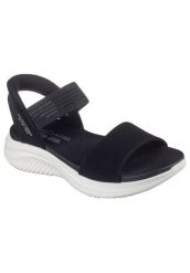 Sandały SKECHERS SLIP INS - SUMMERVILLE Czarny. Czarne sandały Skechers, bez wzorów, z materiału, bez obcasa, bez zapięcia. Za 296.99 zł.
