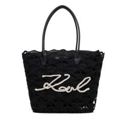 Torebka KARL LAGERFELD. Czarne shopper bag KARL LAGERFELD, bez wzorów, bez dodatków. Za 779.99 zł.