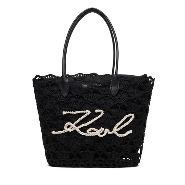 Torebka KARL LAGERFELD. Czarne shopper bag KARL LAGERFELD, bez wzorów, bez dodatków. Za 779.99 zł.