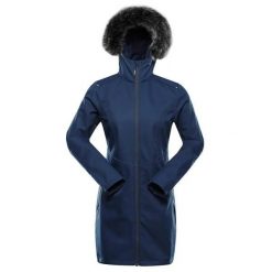 Płaszcz damski Alpine Pro Ibora. Niebieskie płaszcze Alpine Pro, m, z aplikacjami, z futra, bez kaptura. Za 722.90 zł.
