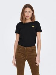 ONLY T-Shirt Kita 15244714 Czarny Regular Fit. Czarne t-shirty ONLY, s, bez wzorów, z bawełny, bez kołnierzyka, bez ramiączek. Za 59.99 zł.