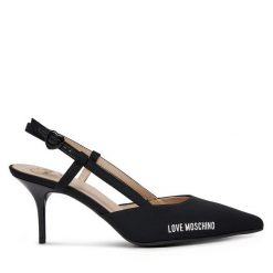 Sandały LOVE MOSCHINO. Czarne sandały Love Moschino, bez wzorów, bez obcasa, na szpilce, bez zapięcia. Za 959.99 zł.