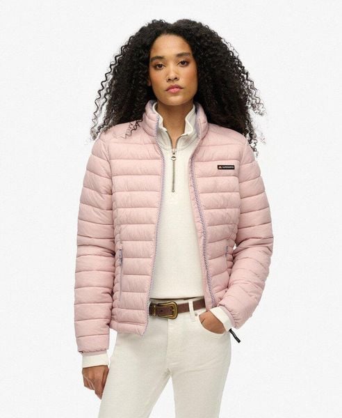 Kurtka pikowana Fuji Lite od SUPERDRY. Czerwone kurtki Superdry, l, bez wzorów, z nylonu, eleganckie, bez kaptura. Za 430.90 zł.