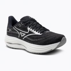 Buty do biegania damskie Mizuno Wave Rider 29 black sand/white/black. Czarne buty do biegania Mizuno, bez wzorów, z materiału, bez zapięcia, do biegania, mizuno wave. Za 529.99 zł.