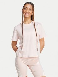 Adidas T-Shirt Essentials Small Logo JH3694 Różowy Slim Fit. Czerwone t-shirty adidas, xs, bez wzorów, z bawełny, bez kołnierzyka, bez ramiączek. Za 79.99 zł.