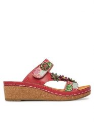 Laura Vita Klapki Facscineo 05 Czerwony. Czerwone klapki LAURA VITA, bez wzorów, ze skóry, bez obcasa, bez zapięcia. Za 429.99 zł.