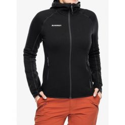Bluza trekkingowa damska Mammut Aconcagua ML Hooded Jacket. Czarne bluzy Mammut, xs, bez wzorów, bez ramiączek, bez kaptura. Za 838.95 zł.