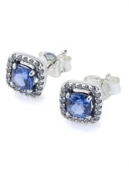 Pandora Srebrne kolczyki-wkrętki z cyrkoniami i i kryształami rozmiar: onesize. Niebieskie kolczyki Pandora, z cyrkonią, srebrne. Za 309.65 zł.