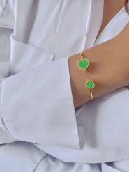 Les Favorites Pozłacana bransoletka z cyrkoniami i chalcedonem rozmiar: onesize. Zielone bransoletki Les Favorites, z cyrkonią, pozłacane. Za 282.99 zł.