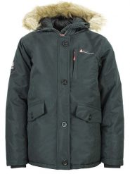 Peak Mountain Parka w kolorze zielonym rozmiar: 140. Czarne płaszcze Peak Mountain, bez wzorów, bez kaptura. Za 167.28 zł.