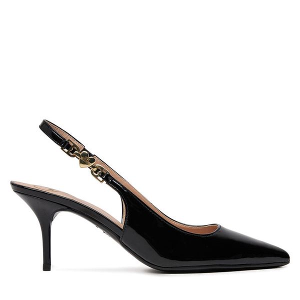 Czółenka LOVE MOSCHINO. Czarne czółenka Love Moschino, bez wzorów, bez obcasa, bez zapięcia. Za 769.99 zł.