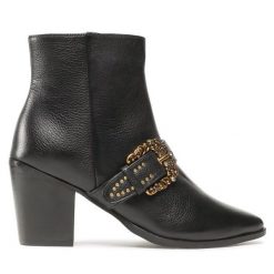 Botki TWINSET. Czarne botki Twinset, bez wzorów, bez obcasa, na słupku, bez zapięcia. Za 739.99 zł.